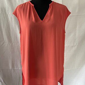 Chelsea28 Orange Blouse Size Medium Hi-Low Tank Style Work Wear - 0352